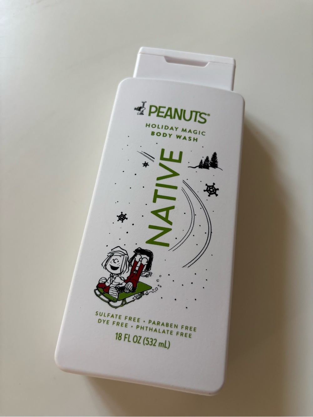New Native Peanuts Holiday Magic Body Wash 18 Oz